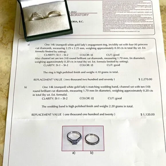 14K Diamond Engagement & Wedding Ring Set - Picture 7 of 9